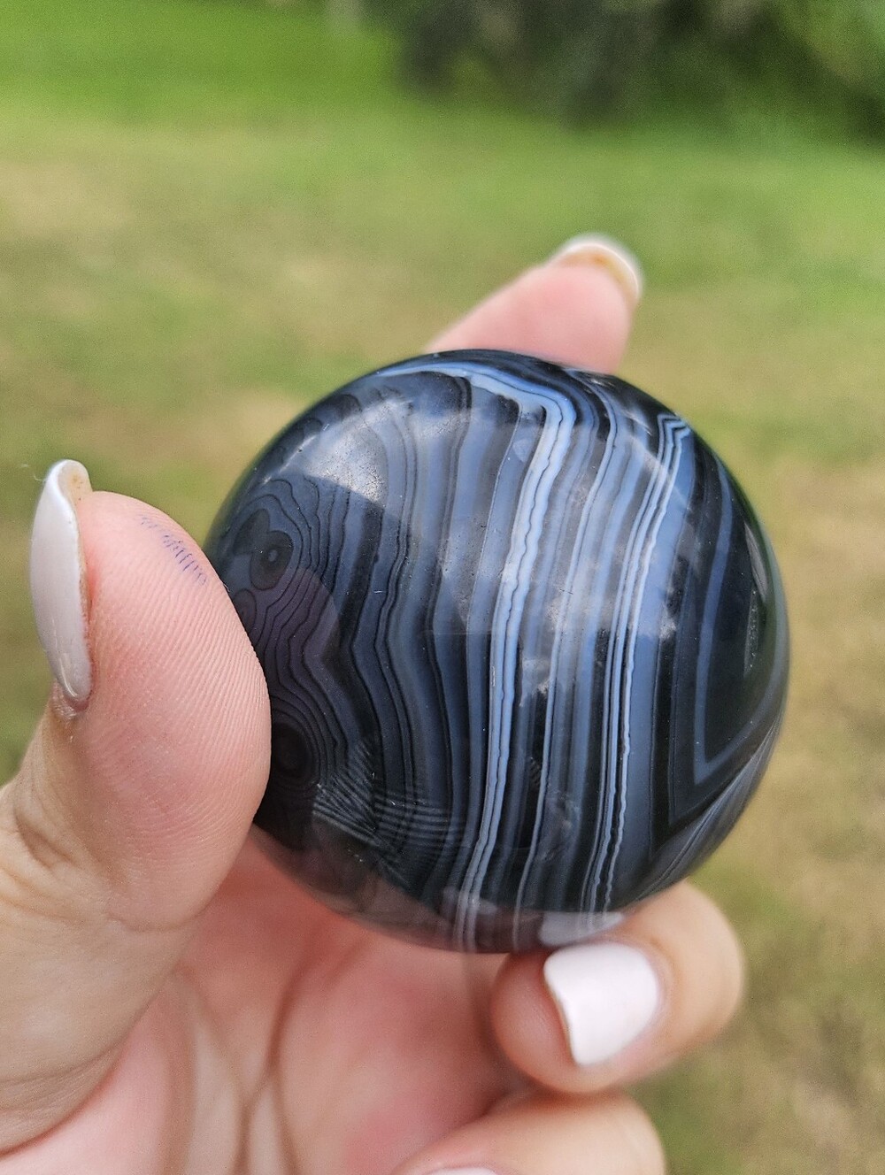 Black Agate Sphere 2 In